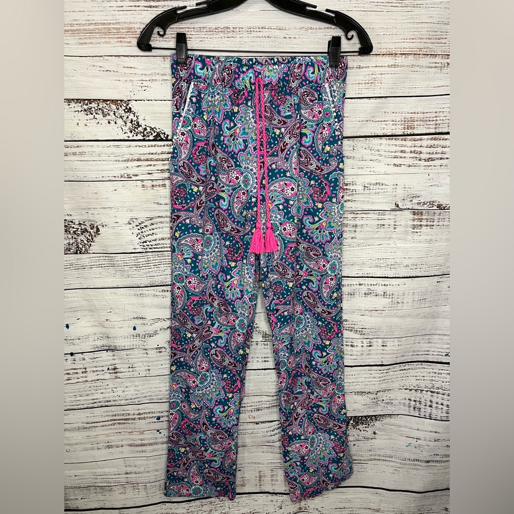 Love To Lounge Paisley Print Lightweight Drawstring Pants Size Small